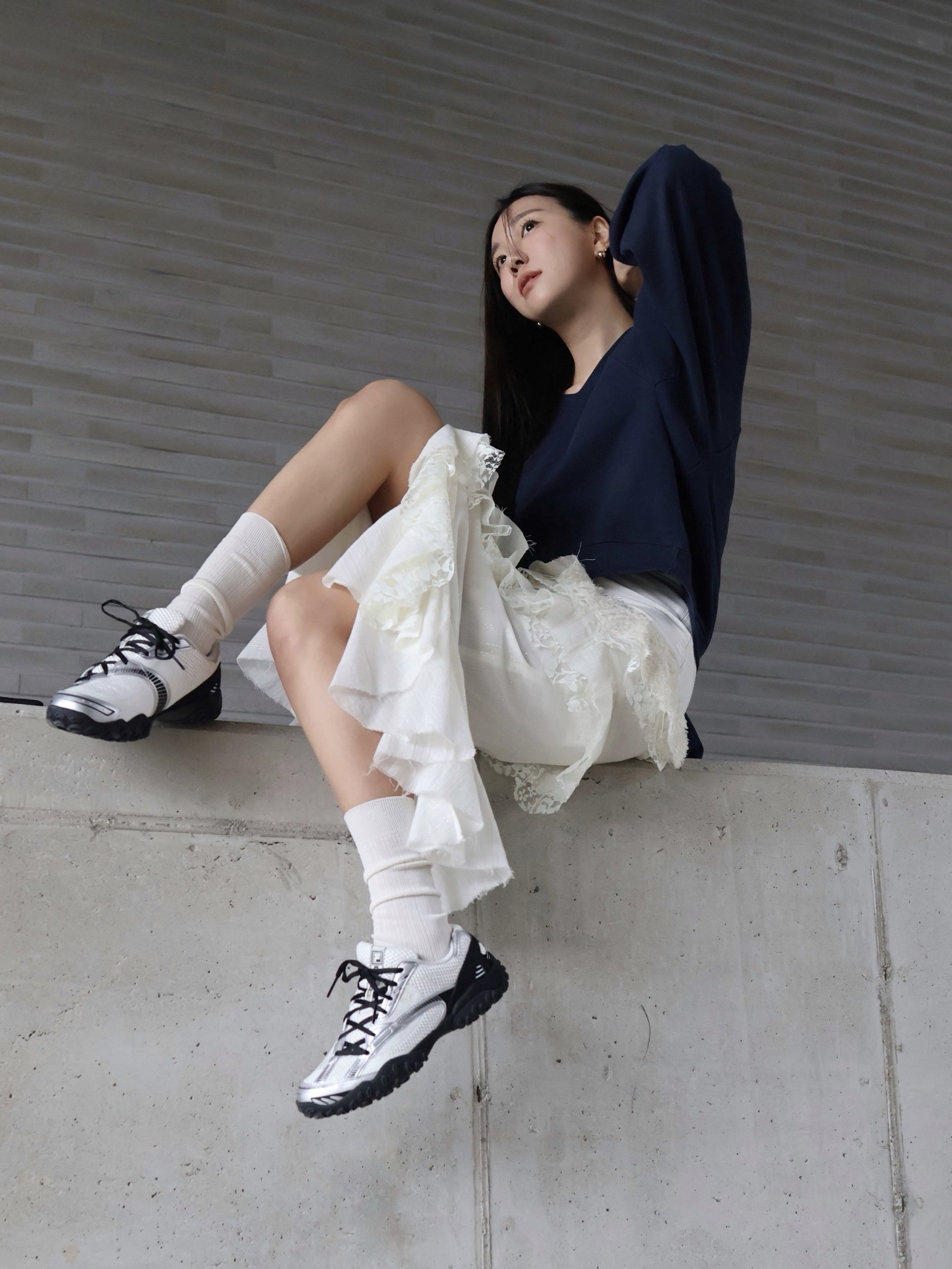 [6% 적립]Fila Echappe V2 Black 착용 스타일 - 2