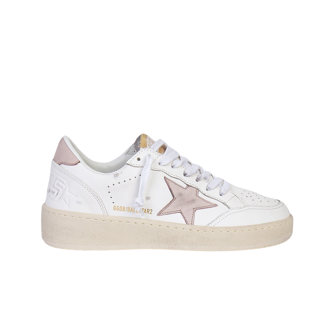 GWF00804-F006965-10310 (W) Golden Goose Ballstar 2 Sneakers White Pink