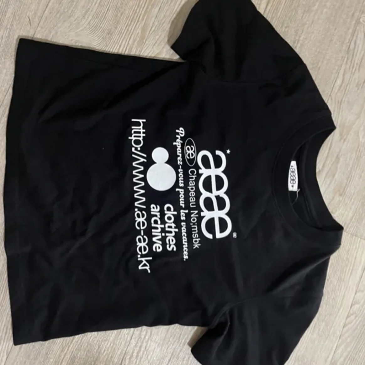 [예약 배송] AEAE Web Logo T-shirts Black 착용 스타일