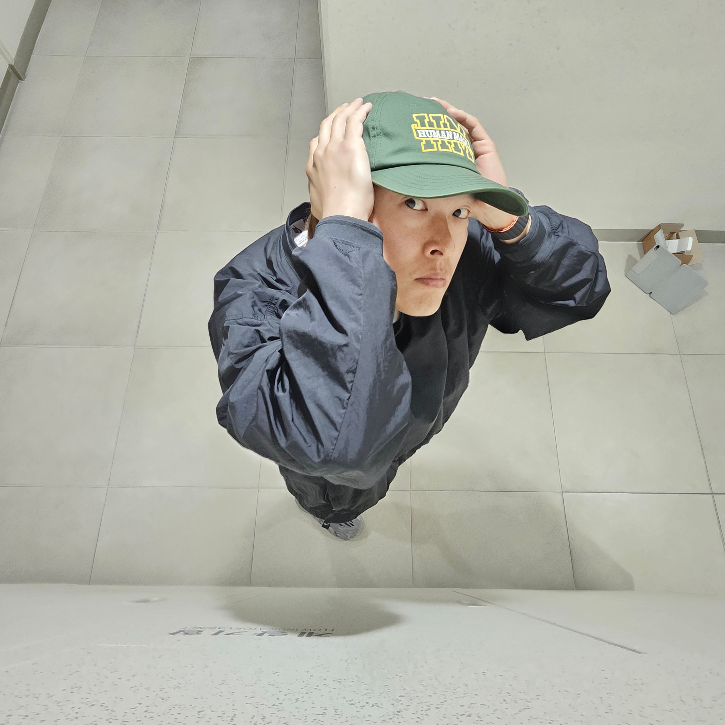 Human Made 5-Panel Twill Cap #1 Green, Adidas Yeezy Foam RNNR MX Granite 착용 스타일 - 2