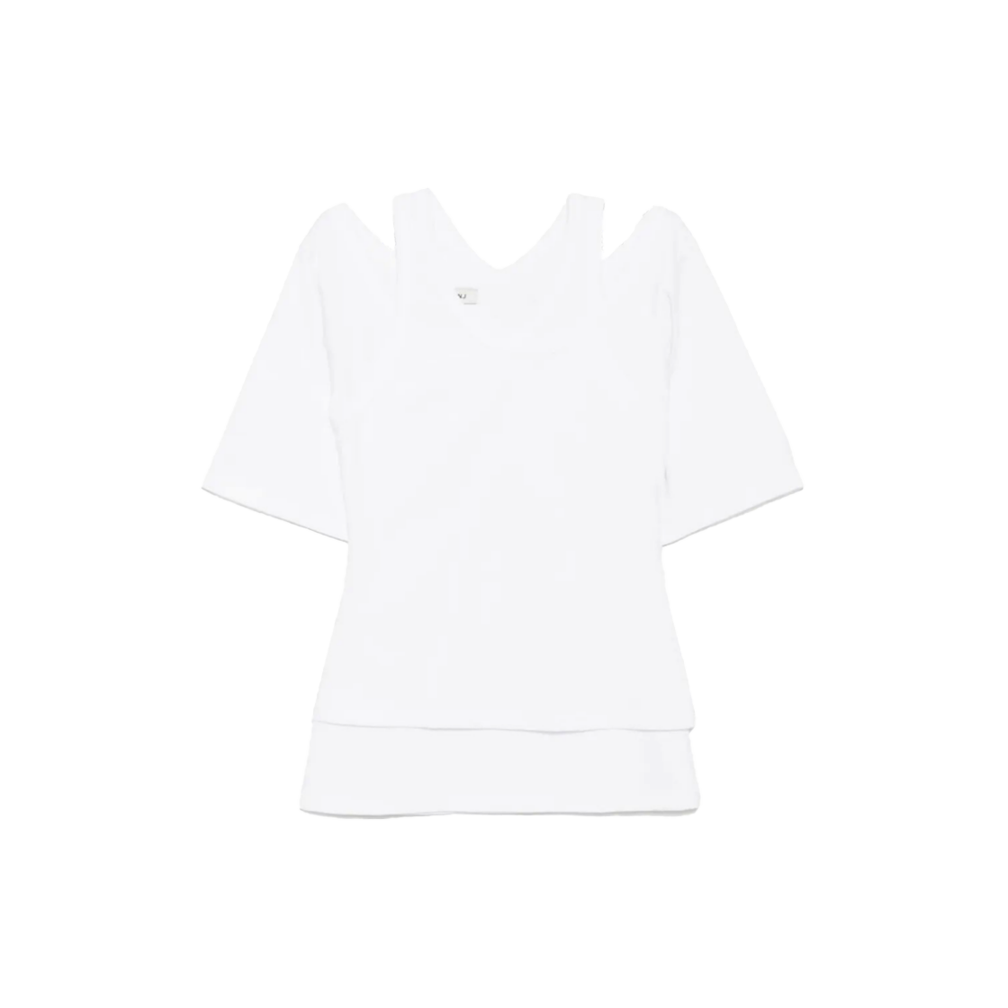 고엔제이 듀얼 레이어 숏 슬리브 탑(GOEN.J Dual-Layer Short-Sleeve Top)