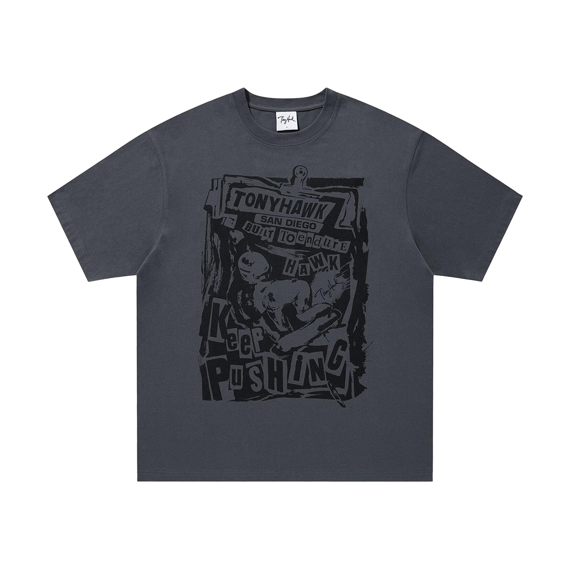 토니호크 빈티지 콜라주 그래픽 티셔츠 차콜(TONYHAWK Vintage Collage Graphic T-Shirt Charcoal)
