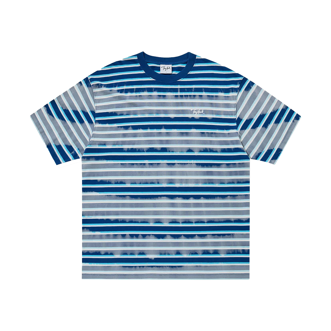 TH2302ST09NA TONYHAWK Tie Dyeing Stripe T-Shirt Navy
