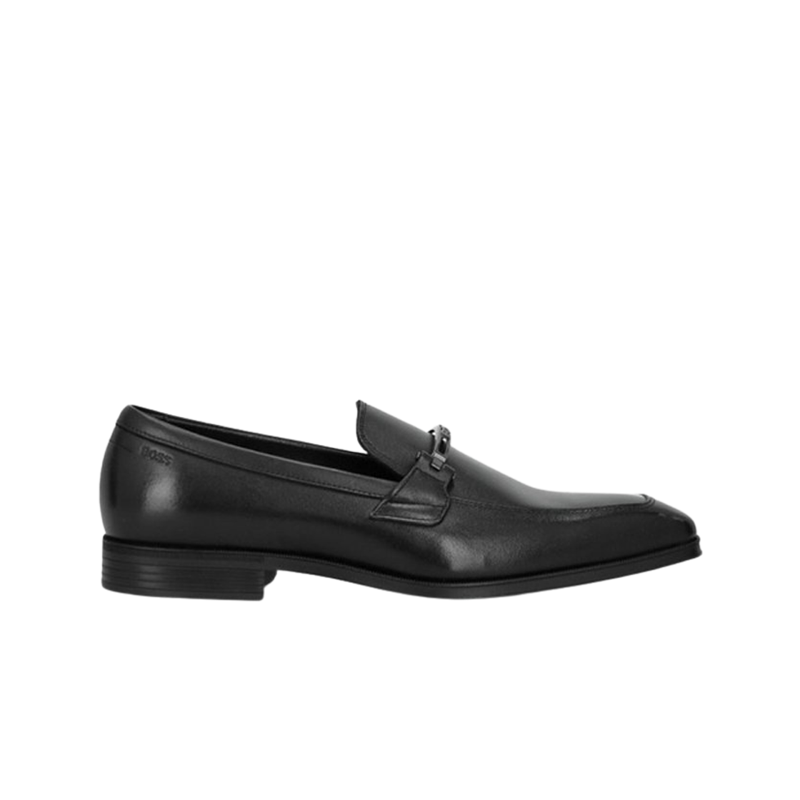휴고 보스 로고 메탈 레더 로퍼 블랙(Hugo Boss Logo Metallic Leather Loafers Black)