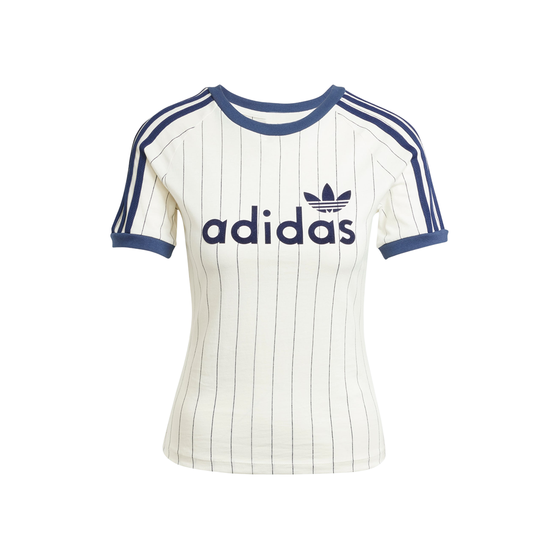 (W) 아디다스 리니어 캘리 그래픽 티셔츠 오프 화이트 나이트 인디고 - US 사이즈((W) Adidas Linear Cali Graphic T-Shirt Off White Night Indigo - US Sizing)