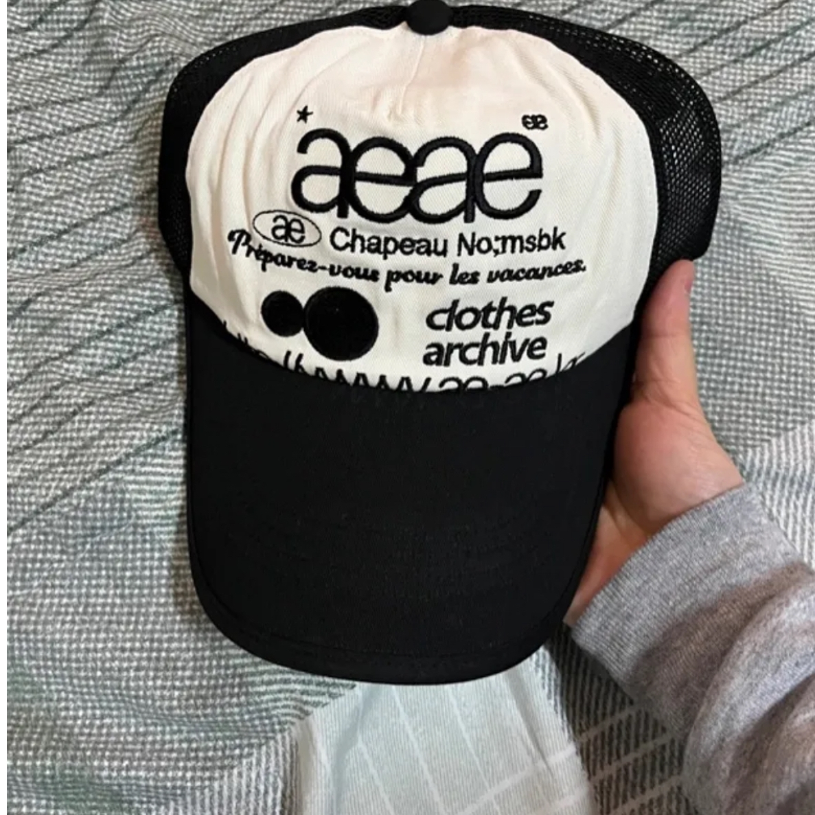 Aeae Web Logo Mesh Cap Black 착용 스타일
