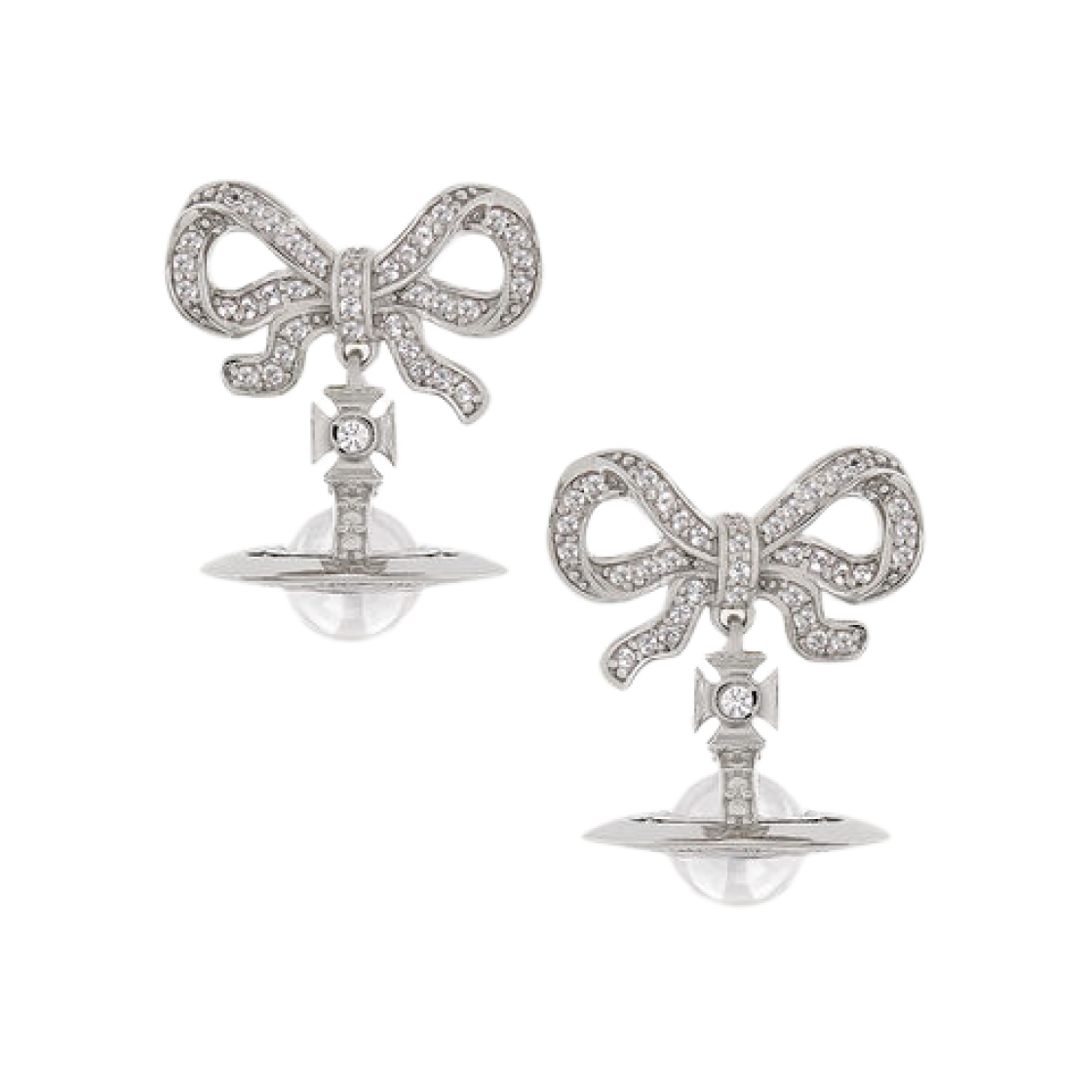 6202014H-01P346 Vivienne Westwood Octavie Earrings Platinum White Clear CZ