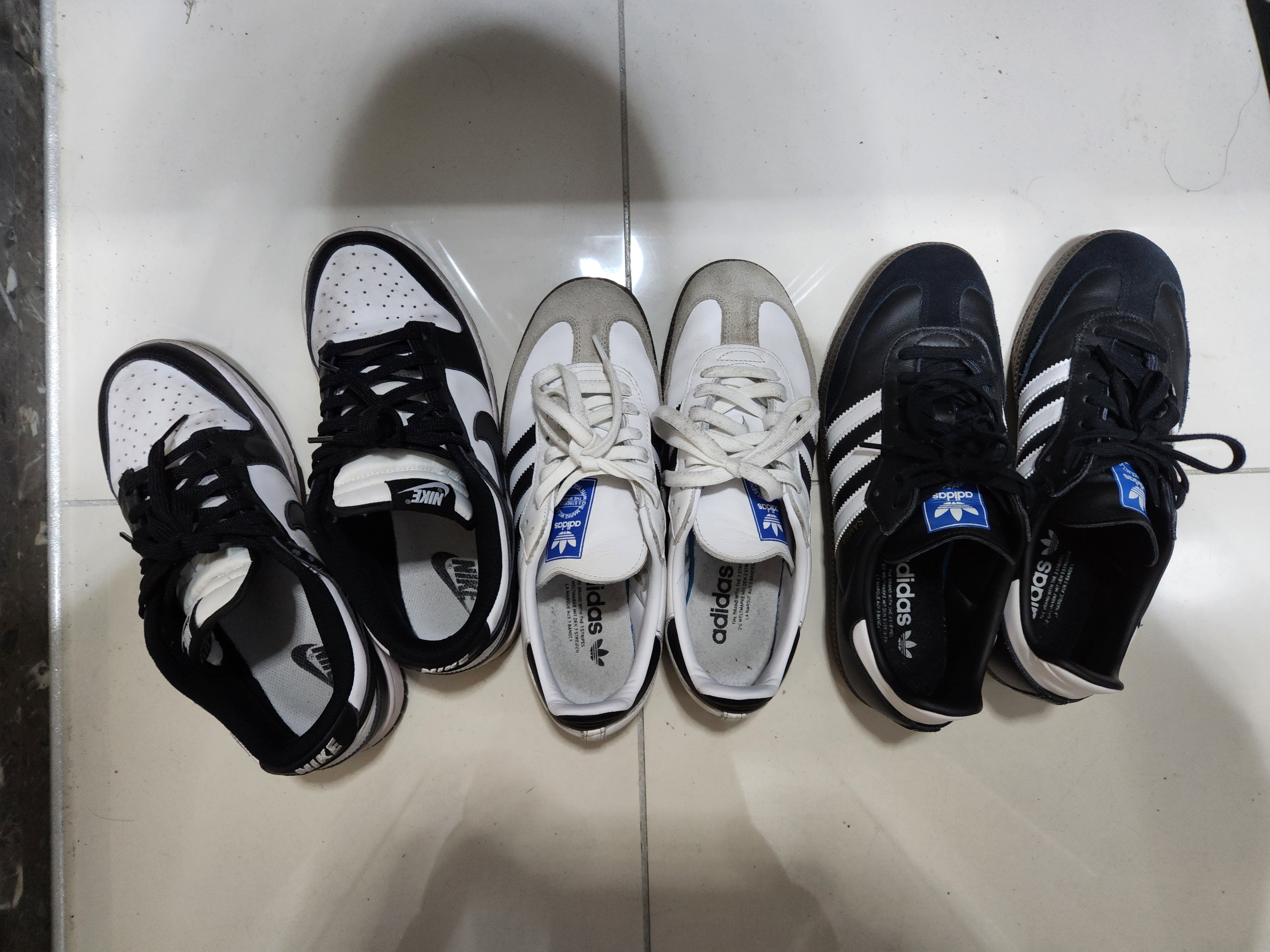 (W) Nike Dunk Low Black, Adidas Samba OG Cloud White 착용 스타일 - 2