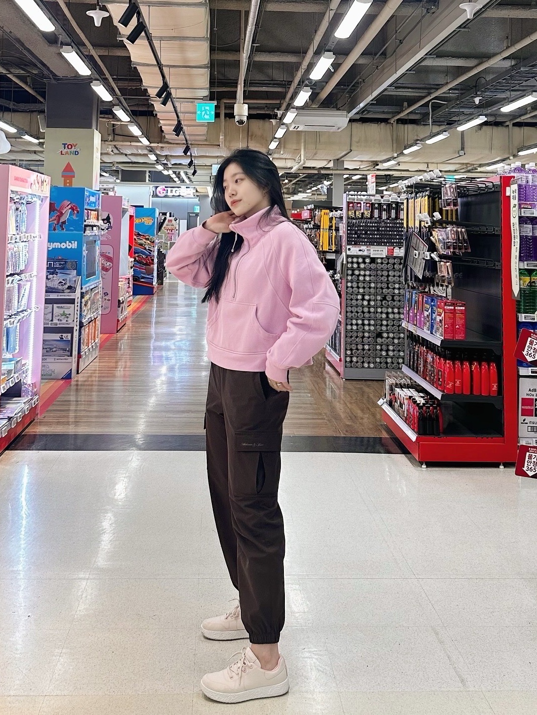 [6% 적립] LeMouton Mate Cream Pink 착용 스타일 - 5