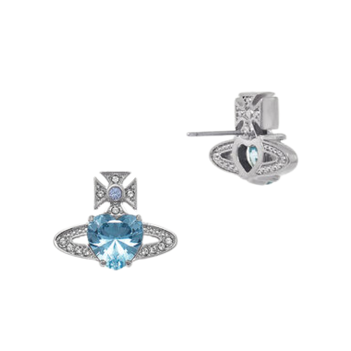 비비안 웨스트우드 아리엘라 이어링 플래티넘 아쿠아마린 CZ(Vivienne Westwood Ariella Earrings Platinum Aquamarine CZ) - 2
