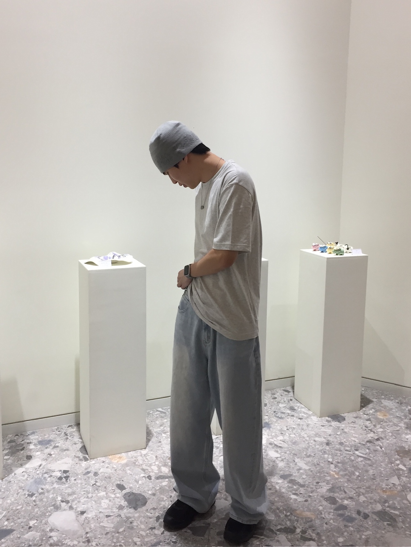 noun Wide Denim Pants Light Blue, Asics Jog 100 S Black - 2E Wide 착용 스타일 - 2