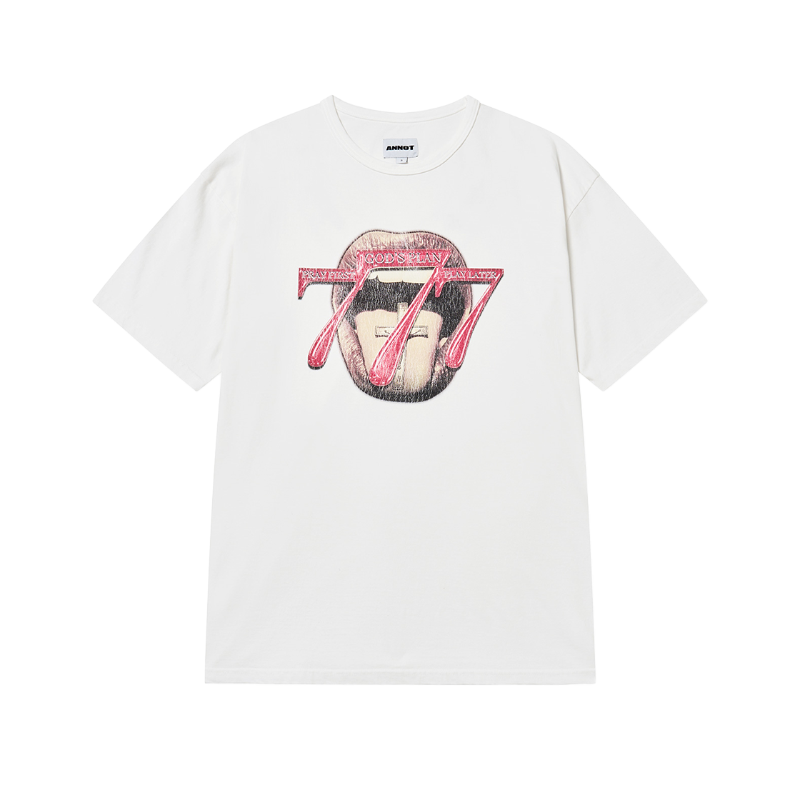 아노트 777 워시드 티셔츠 오프 화이트(ANNOT 777 Washed T-Shirt Lunar Off White)