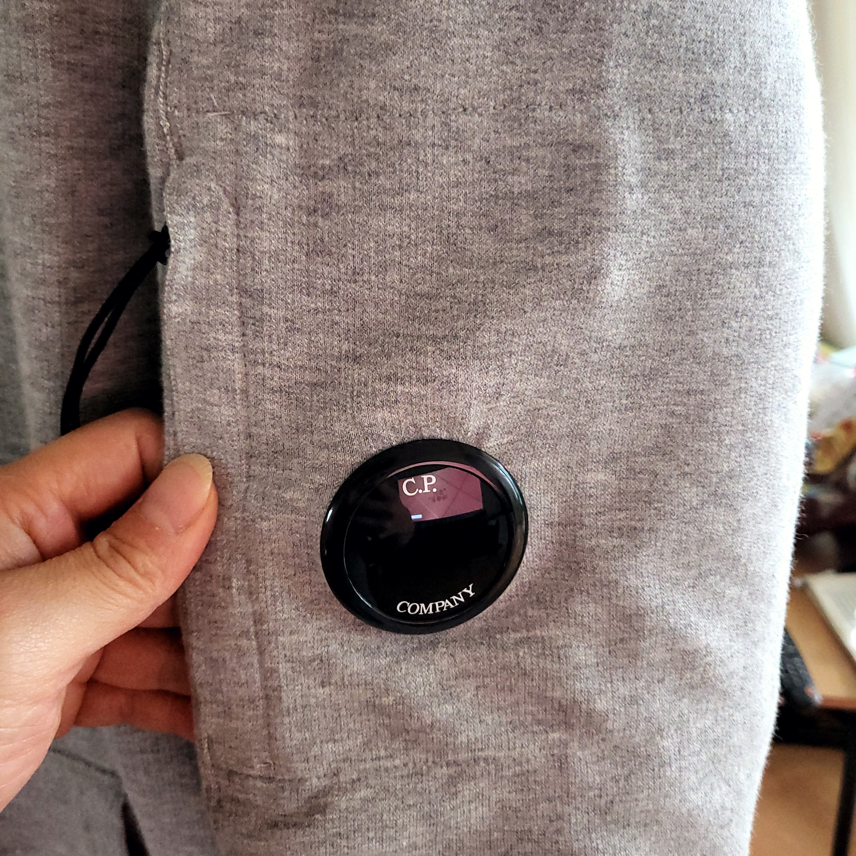 C.P. Company Light Fleece Zipped Hoodie Grey Melange - 22FW 착용 스타일 - 2