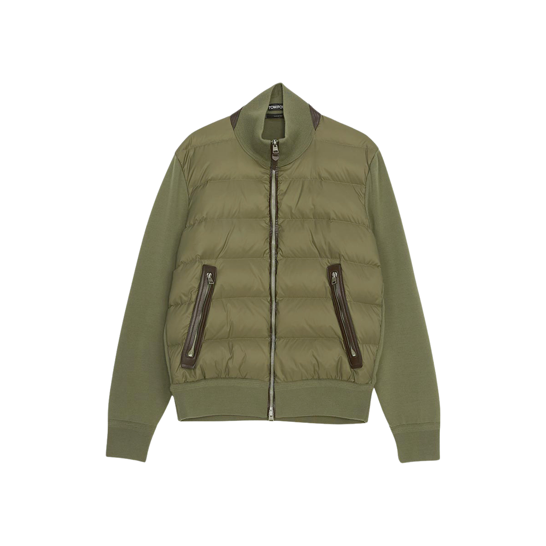 KZY001-YMW011S23-FG850 Tom Ford Nylon Down Front Blouson Green