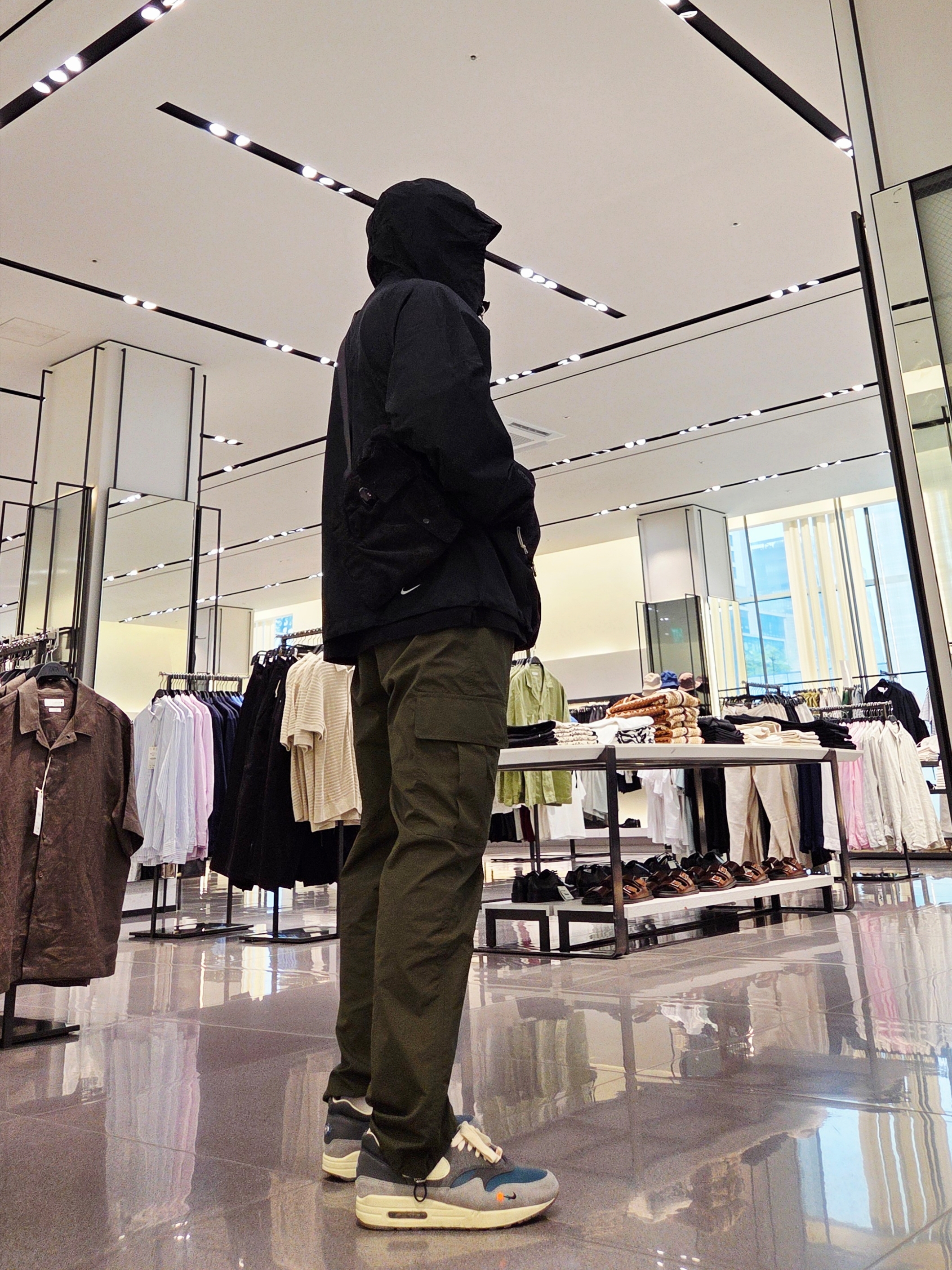 Nike ACG Storm-Fit ADV Cascade Rains Full Zip Jacket Black - Asia, Nike x Kasina Air Max 1 SP Won-Ang Particle Grey 착용 스타일 - 1