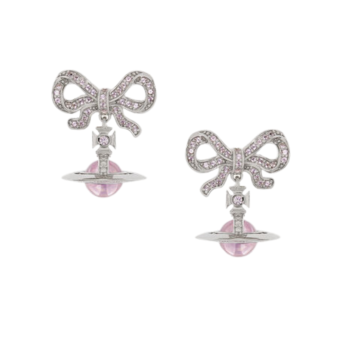 6202014H-01P356 Vivienne Westwood Octavie Earrings Platinum Pink Pink CZ
