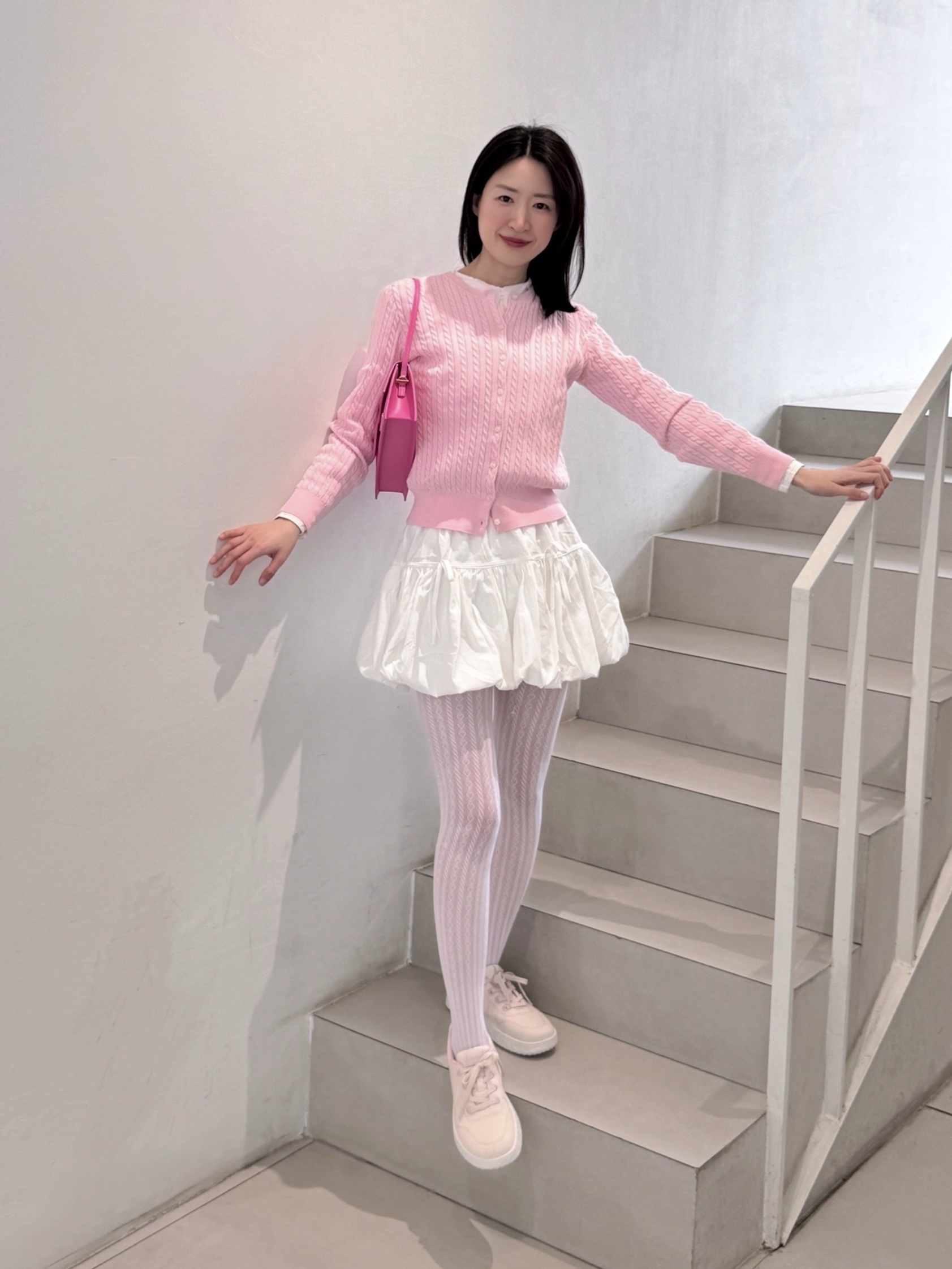[6% 적립] LeMouton Mate Cream Pink 착용 스타일 - 2