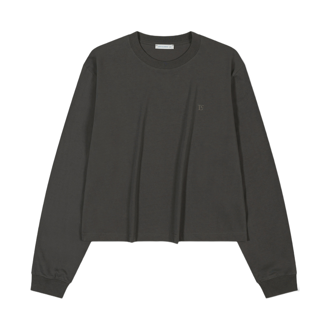 (W) 로우클래식 오가닉 롱슬리브 티셔츠 차콜((W) Low Classic Organic Long Sleeve T-Shirt Charcoal)