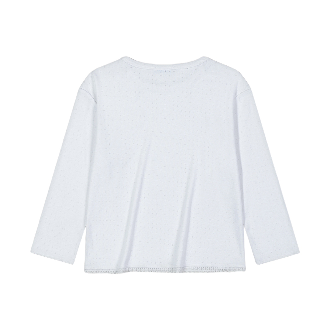 (W) 로우클래식 레이스 티셔츠 화이트((W) Low Classic Pointell Lace T-Shirt White) - 2