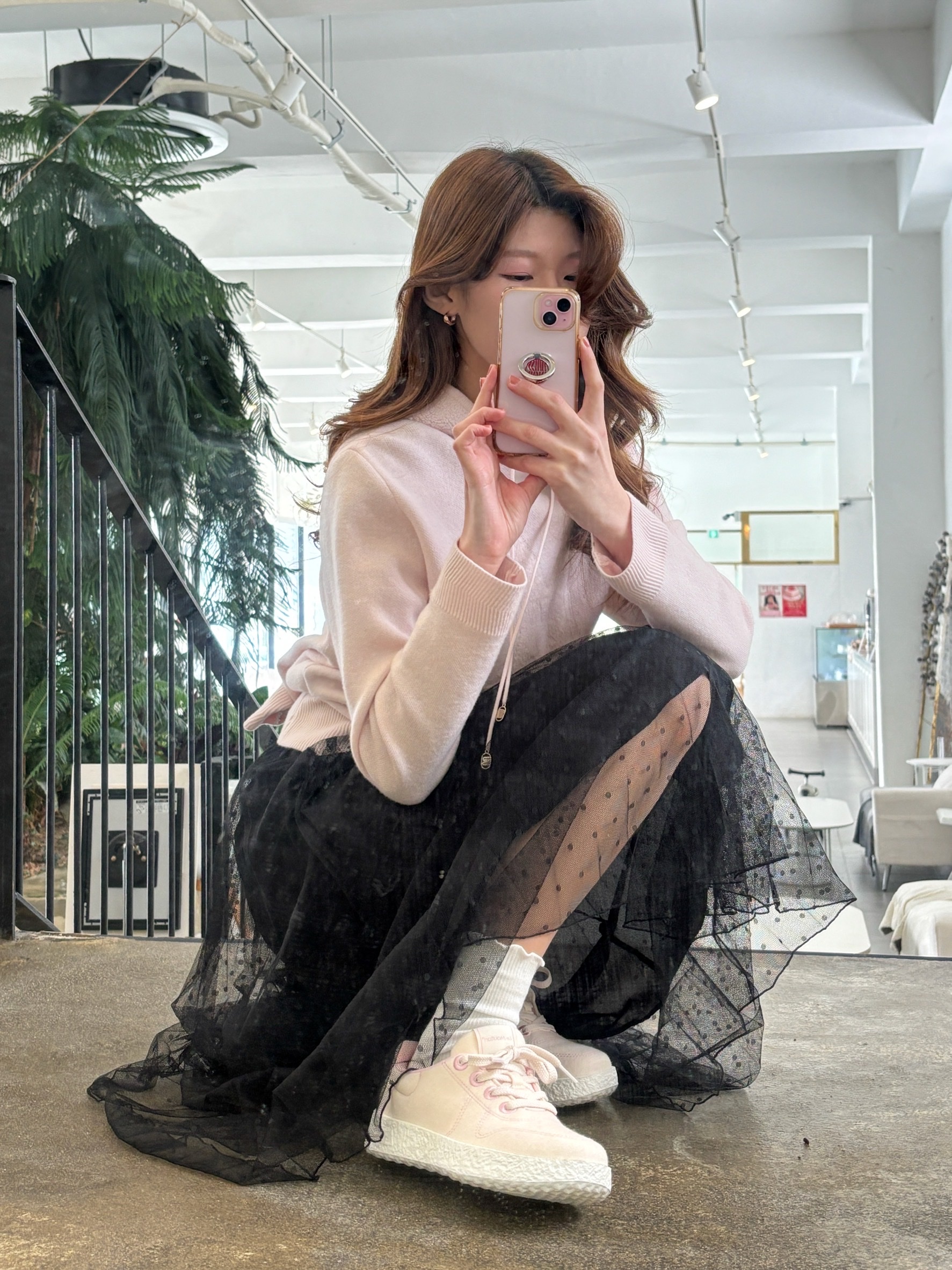 [6% 적립] LeMouton Mate Cream Pink 착용 스타일 - 5