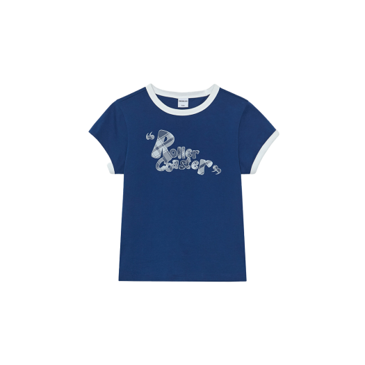 253RCRTOP008 Enzoblues Roller Coaster Ringer T-Shirt Navy