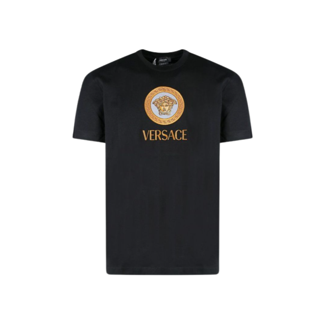 베르사체 자수 메두사 로고 티셔츠 블랙(Versace Embroidered Medusa Logo T-Shirt Black)