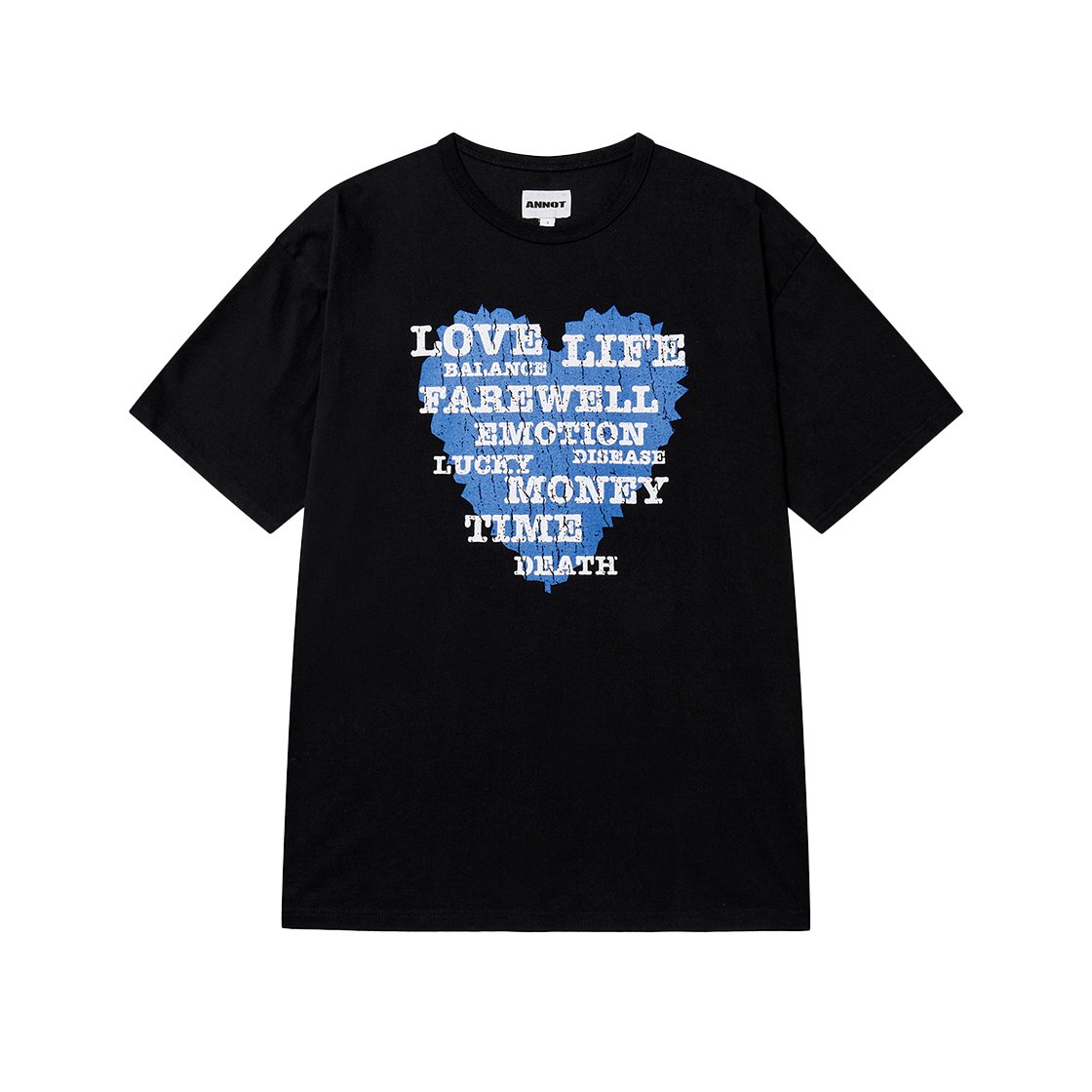 ant25su004bk ANNOT Unmanageable Washed T-Shirt Black