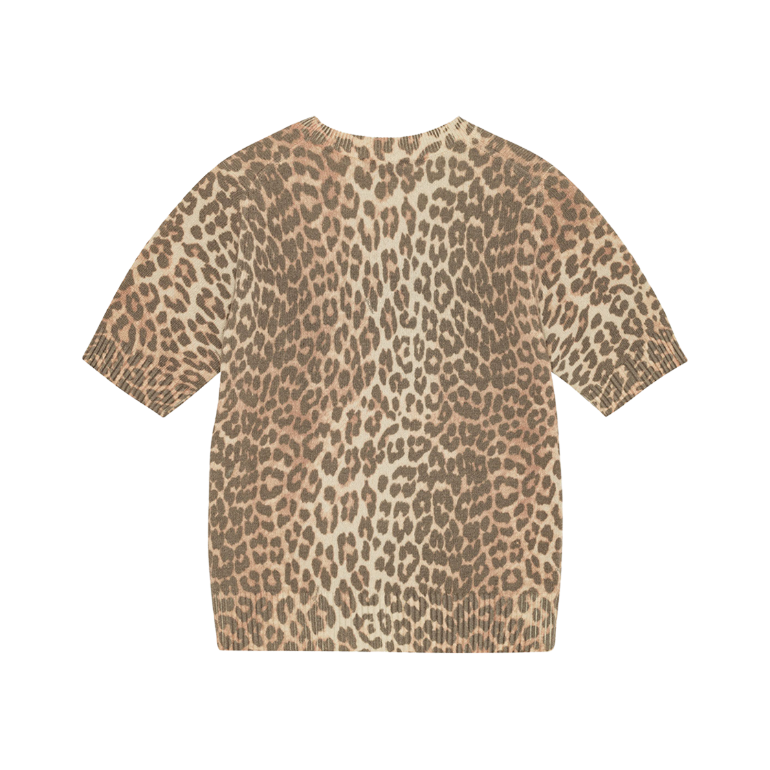 (W) 가니 레오파드 울 믹스 티셔츠 레오파드((W) Ganni Leopard Wool Mix T-shirt Leopard) - 2