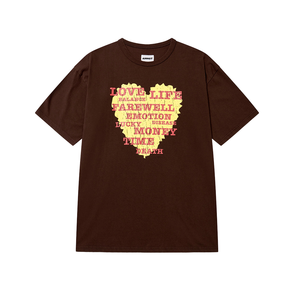 ant25su004br ANNOT Unmanageable Washed T-Shirt Brown