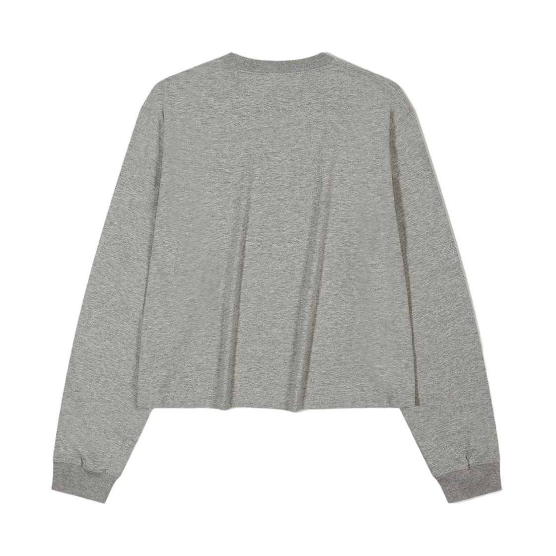 (W) 로우클래식 오가닉 롱슬리브 티셔츠 멜란지 그레이((W) Low Classic Organic Long Sleeve T-Shirt Melange Grey) - 2
