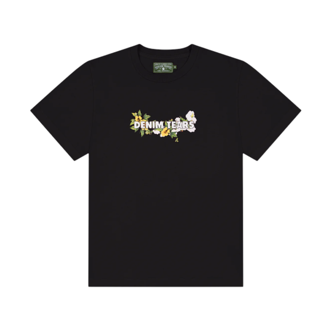 - Denim Tears Cotton Floral Logo T-Shirt Black