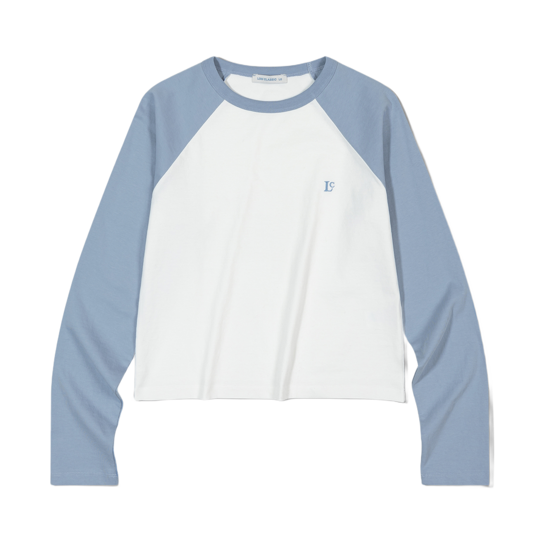 (W) 로우클래식 오가닉 래글런 티셔츠 블루((W) Low Classic Organic Raglan T-Shirt Blue)