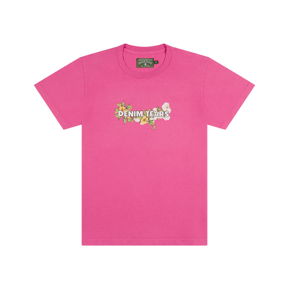 - Denim Tears Cotton Floral Logo T-Shirt Pink