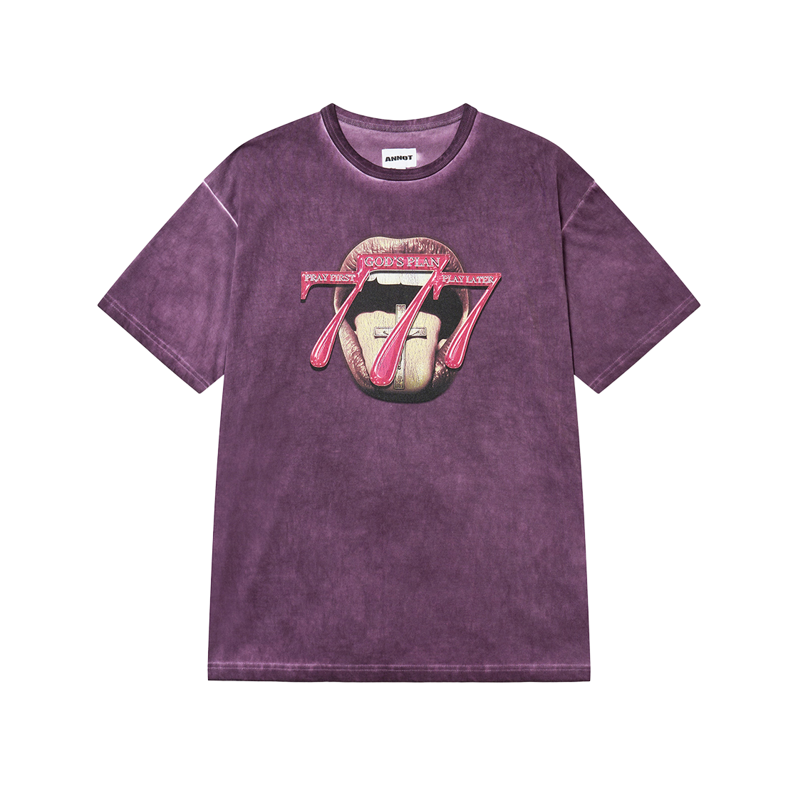 ant25su003lp ANNOT 777 Washed T-Shirt Lunar Purple