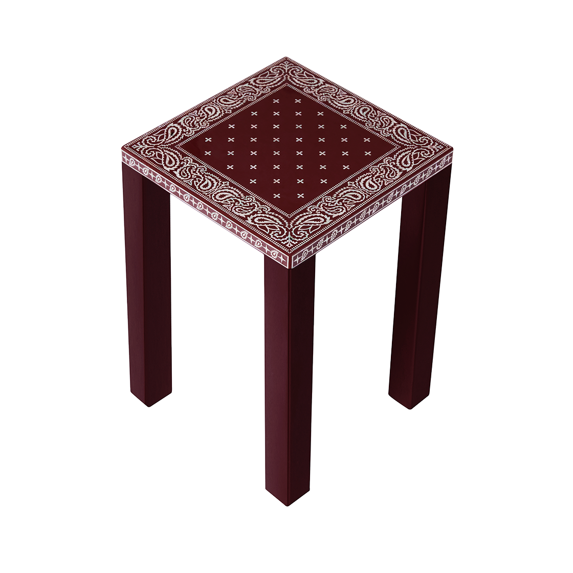 세이투셰 반다나 자개 스툴 버건디