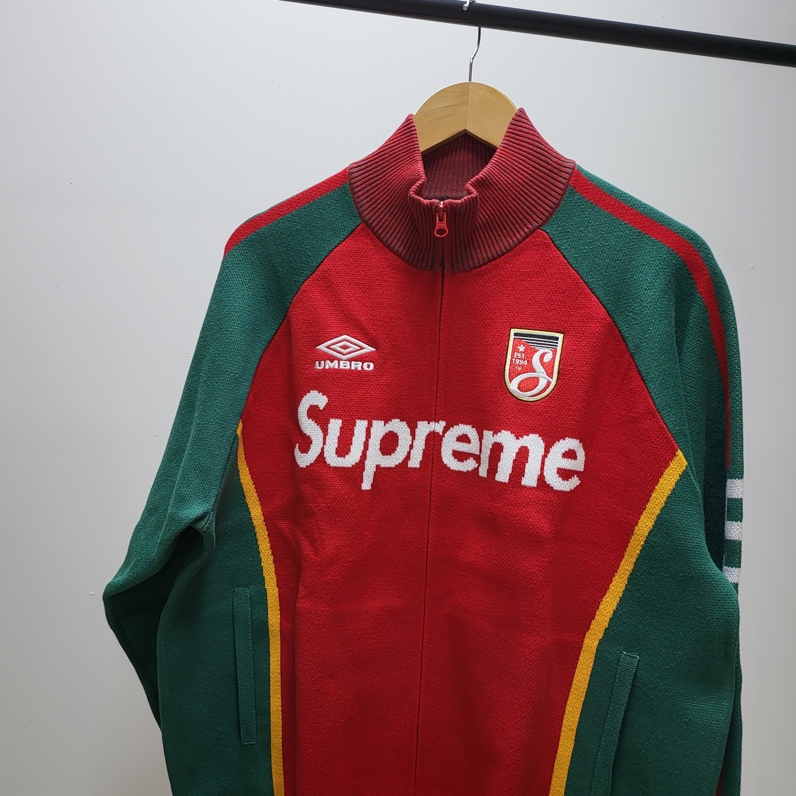 Supreme x Umbro Zip Up Sweater Red - 25SS 착용 스타일 - 1