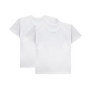 AONE Unisex Silk Cotton Plain Short Sleeve T-Shirt 2 Pack White