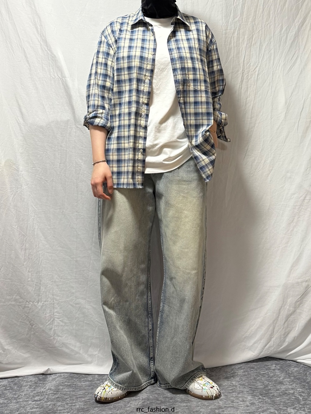 Maison Margiela Cotton Paint Drop Replica Sneakers 착용 스타일 - 1