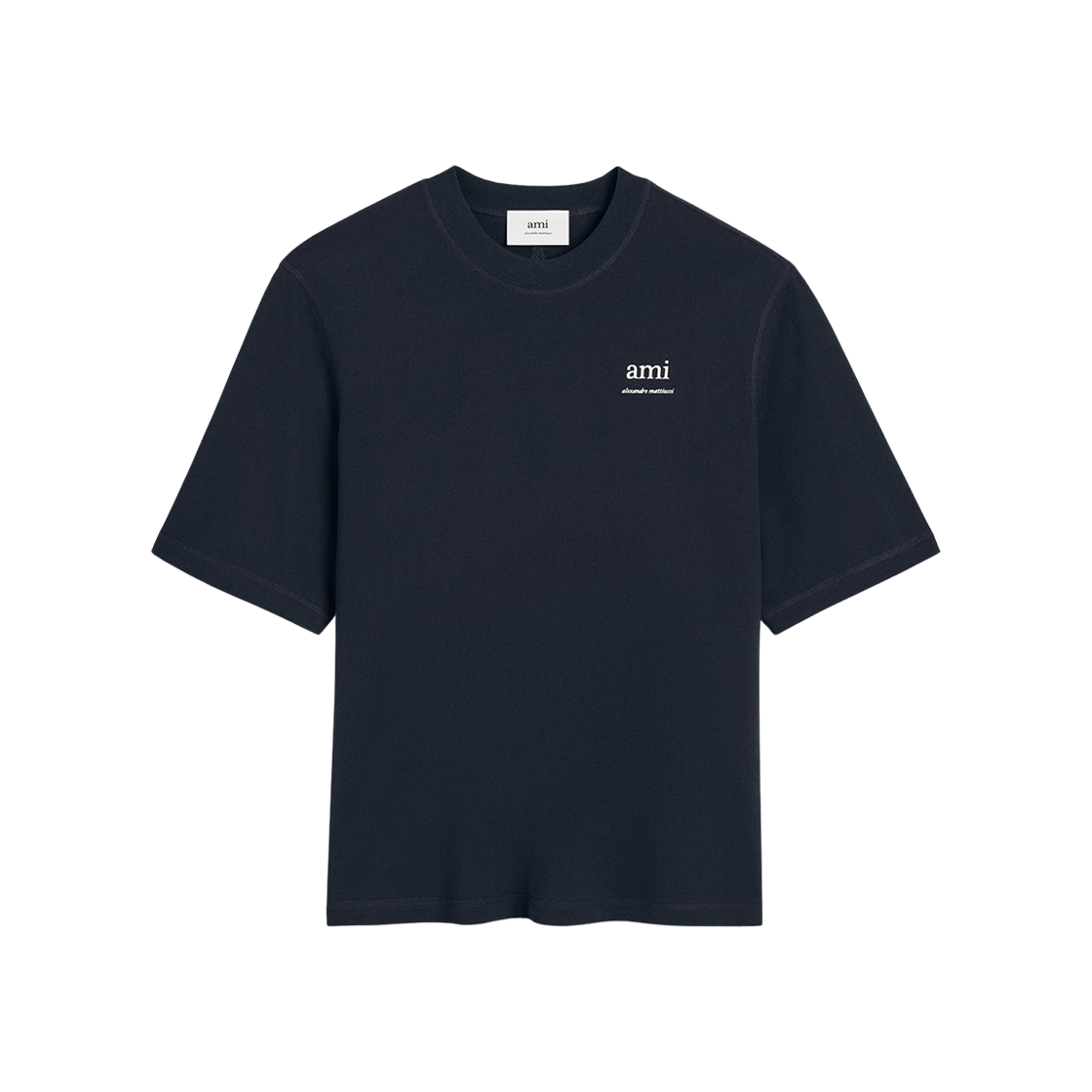 HTS048-JE0119-4011 AMI Alexandre Mattiussi Cotton T-Shirt Bleu Marine
