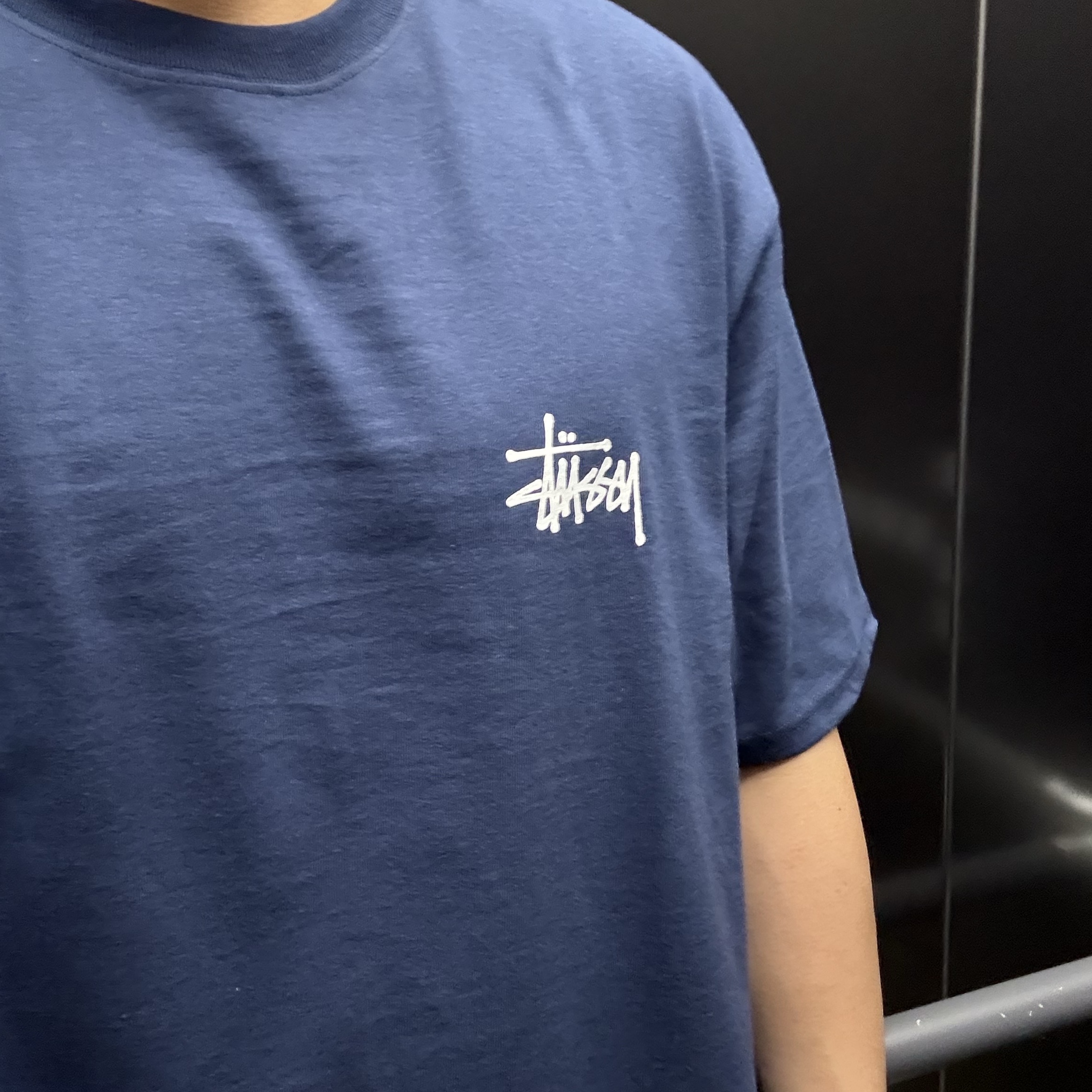 Stussy Basic Stussy T-Shirt Navy 2024, 2025 착용 스타일 - 2