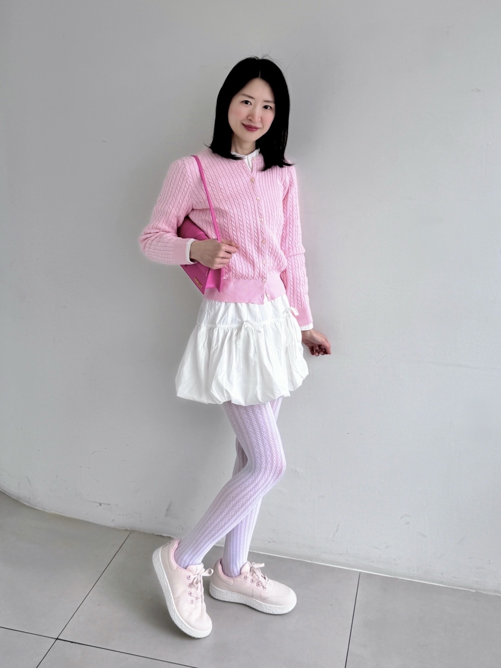 [6% 적립] LeMouton Mate Cream Pink 착용 스타일 - 4