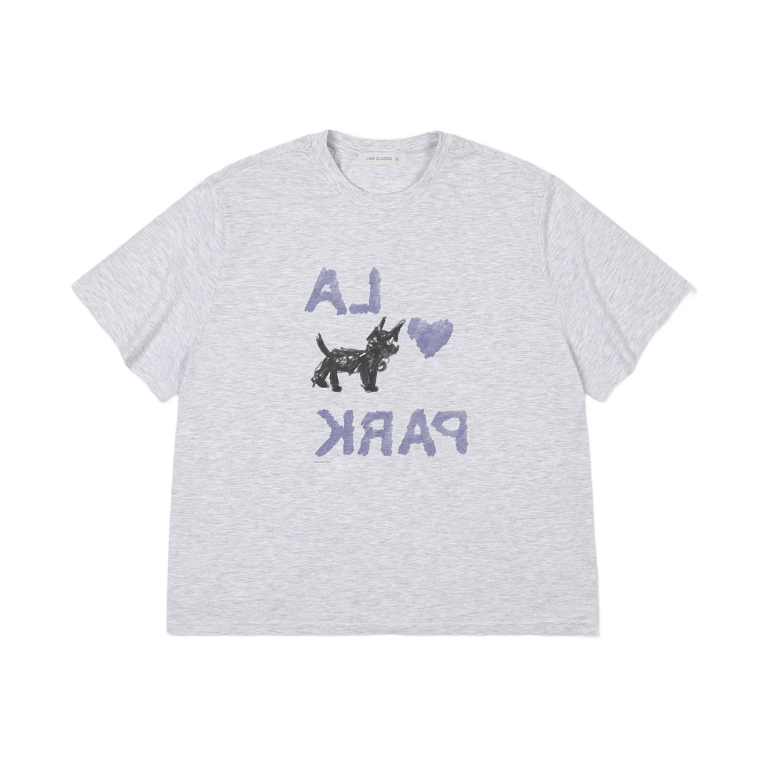 (W) 로우클래식 러브 파크 티셔츠 라이트 멜란지 그레이((W) Low Classic Love Park T-Shirt Light Melange Grey)