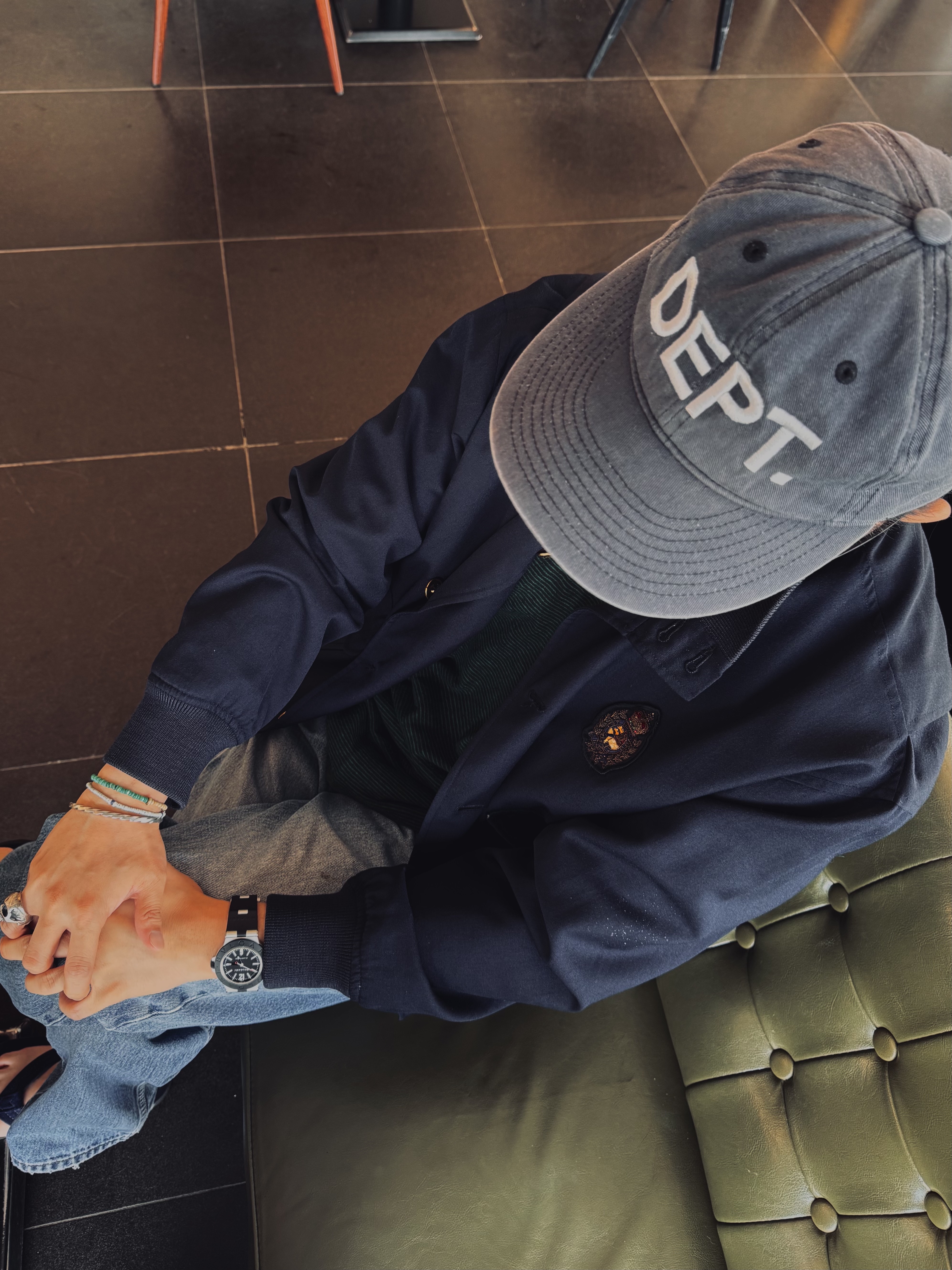 Gallery Dept. Logo Embroidered Cap White, Bulgari Aluminium 40mm Watch Black 착용 스타일