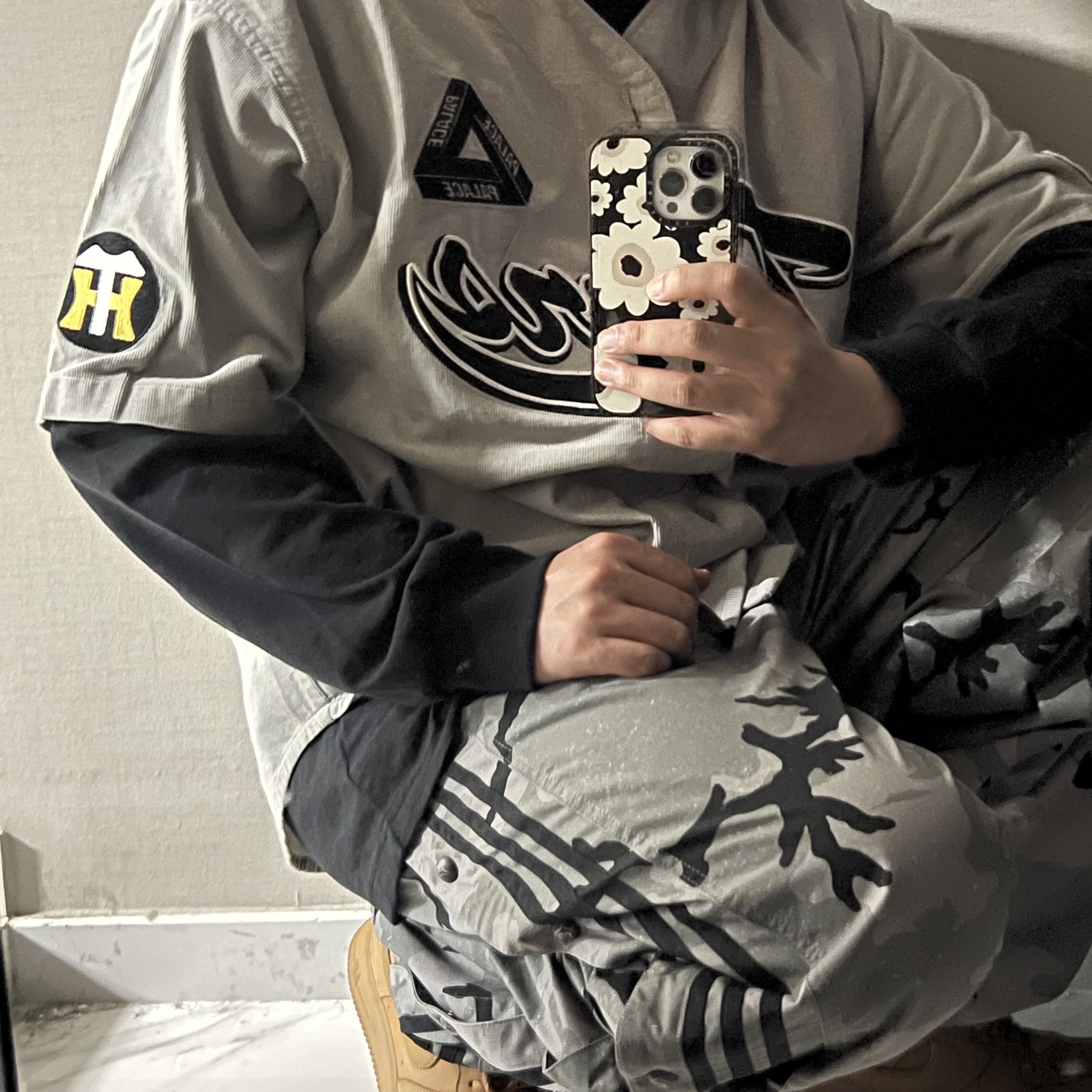 Adidas x Thug Club Track Pant Black Cream White - KR Sizing, Palace Hanshin Tigers Jersey Stone - 25SS 착용 스타일 - 1