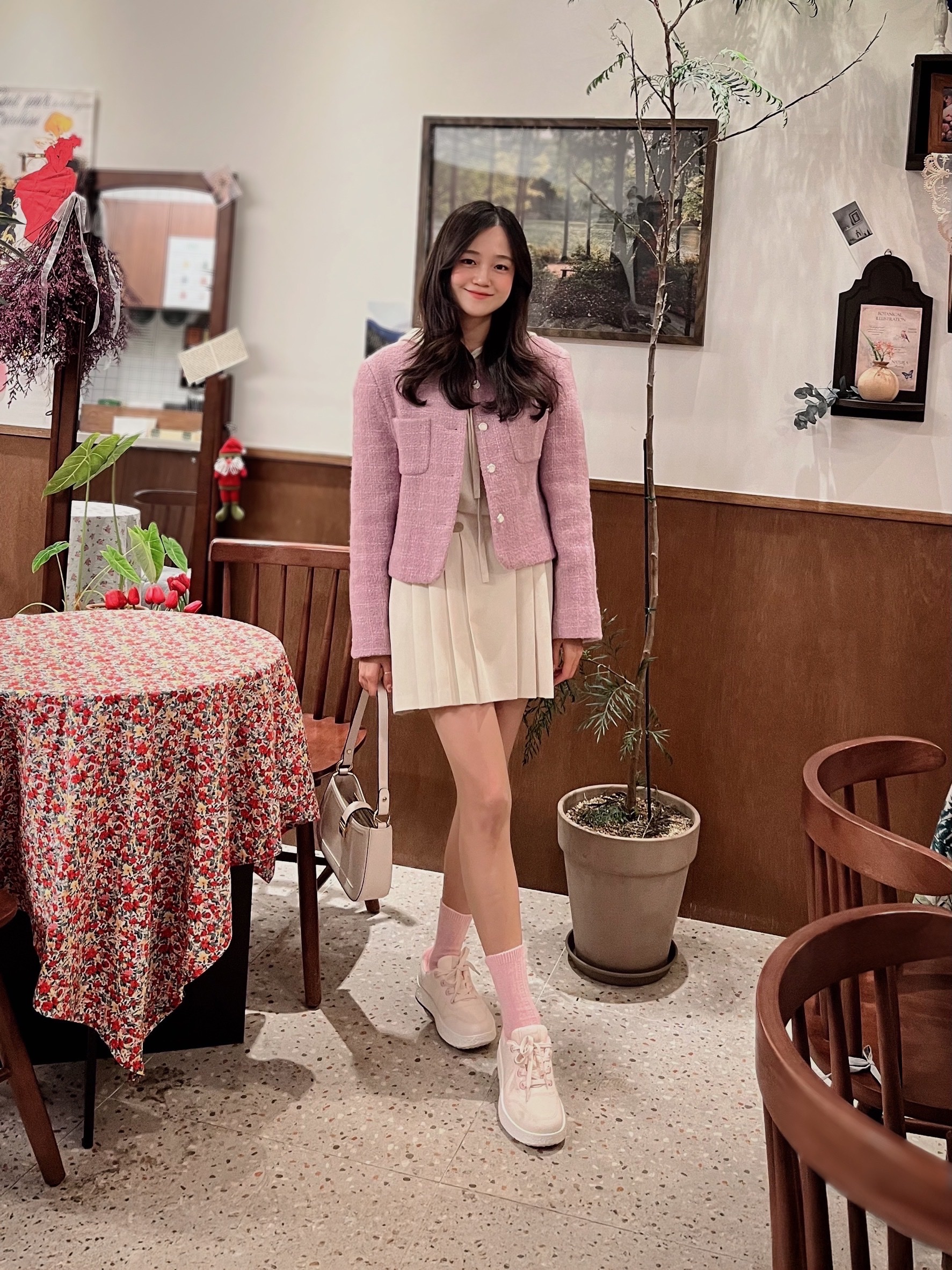 [6% 적립] LeMouton Mate Cream Pink 착용 스타일 - 1