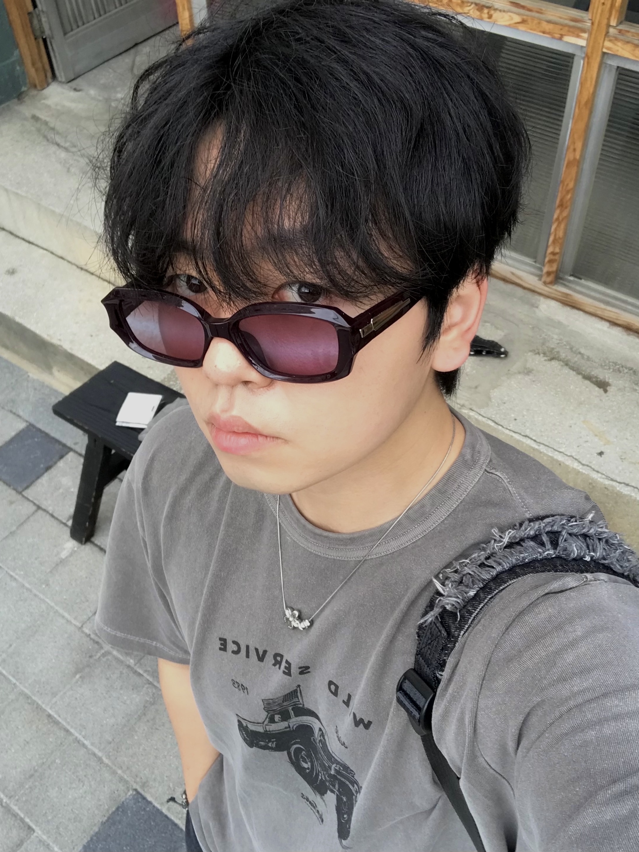 Wildthings Wild Series Tee Wild Service Light Gray, Balenciaga Stapler Sneaker Beige Grey 착용 스타일 - 5