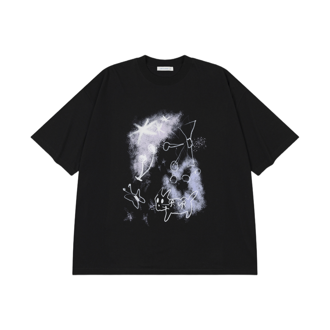 (W) 로우클래식 파크 오버사이즈 티셔츠 블랙((W) Low Classic Park Oversized T-Shirt Black)