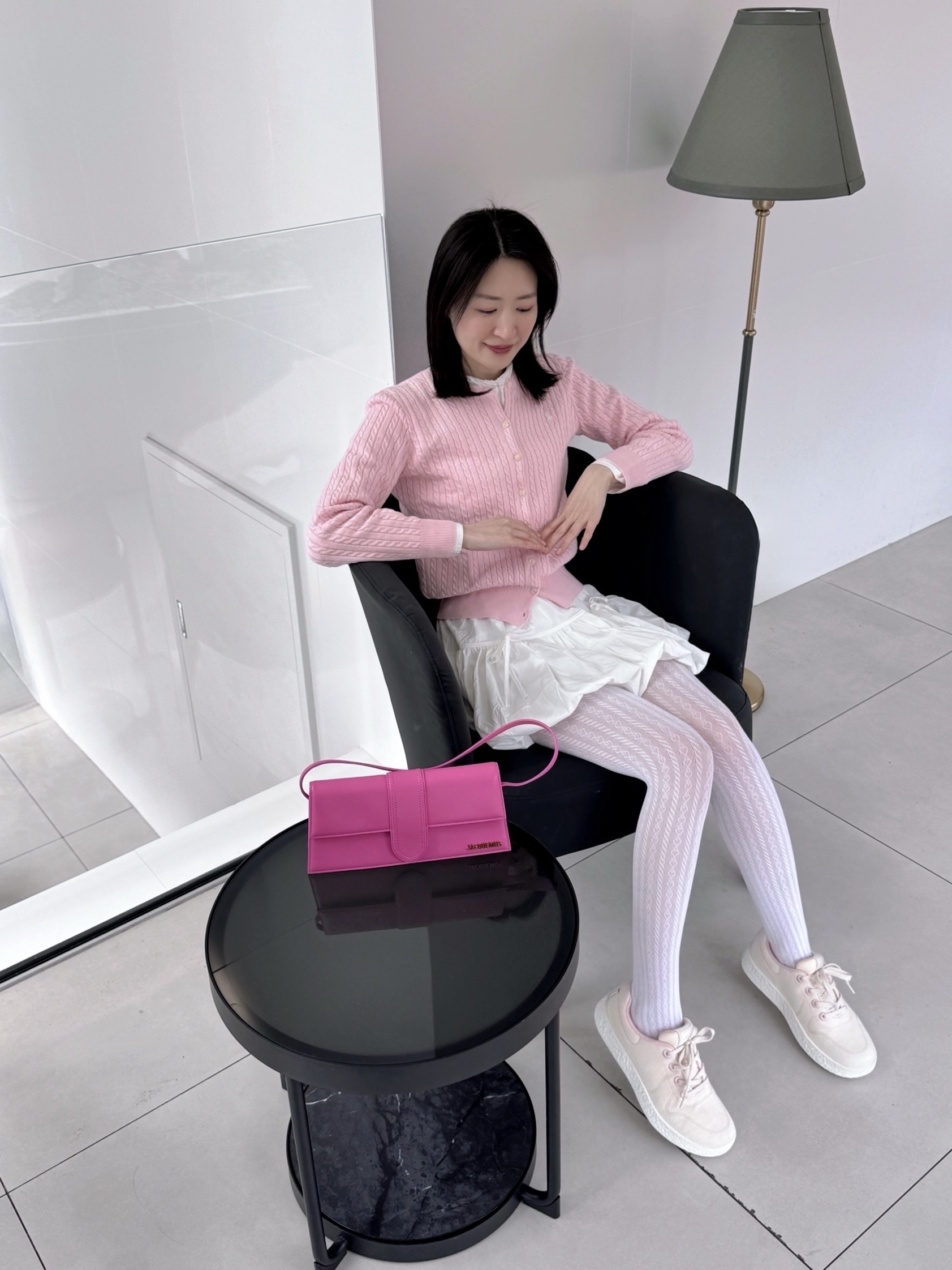 [6% 적립] LeMouton Mate Cream Pink 착용 스타일 - 5
