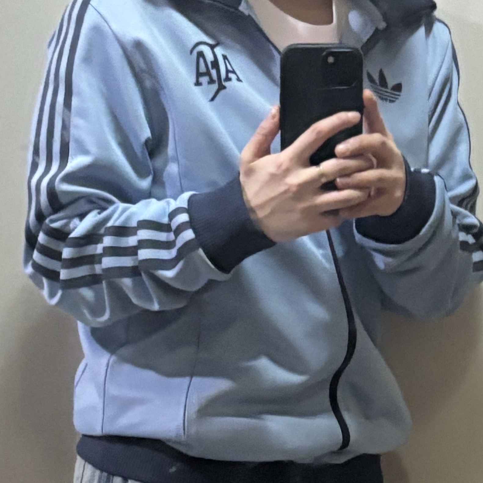 Adidas Argentina 50th Anniversary Track Top Ambient Sky - US Sizing 착용 스타일