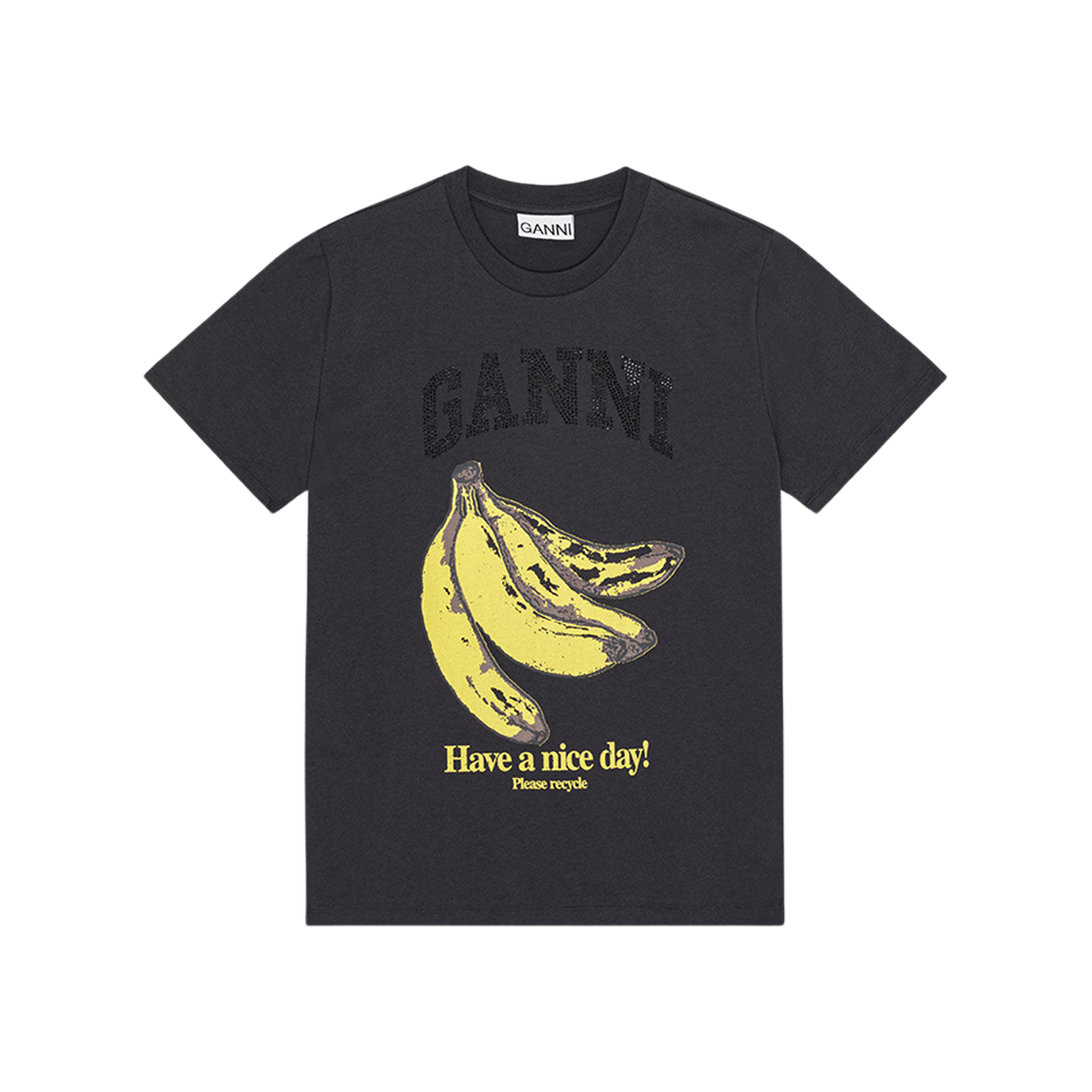 (W) 가니 바나나 그래픽 티셔츠 팬텀((W) Ganni Banana Graphic T-Shirt Phantom)